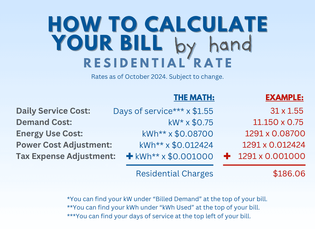 How to calculate your bill_Residential